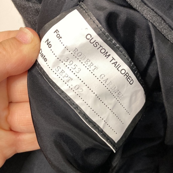 Bespoke Harry Rosen Suit Mens 46 Dark Gray Two Piece Blazer Pants Vintage Custom - Picture 15 of 16